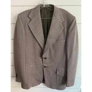 Vtg 60s 70s Mens Blazer Jacket Sport Coat Polyester Leisure Suit Jacket Brown